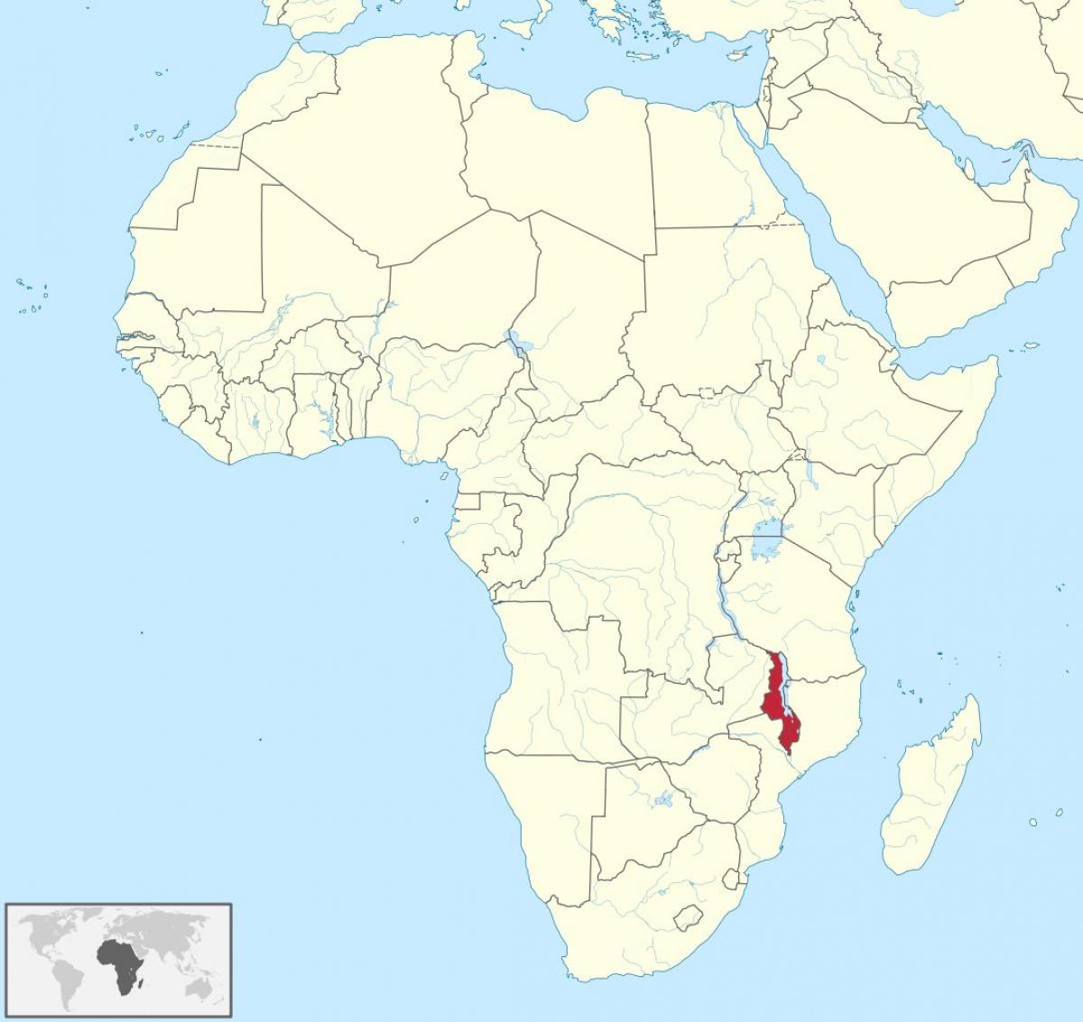 карта Африки, показуючи Малаві