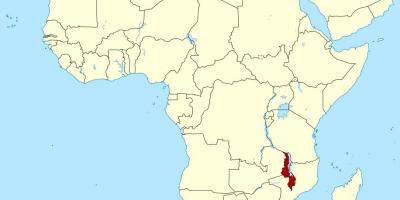 Карта Малаві розташування на карті Африки