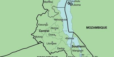 Карта Малаві показує районів