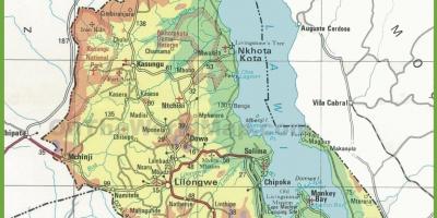 Карта фізична карта Малаві